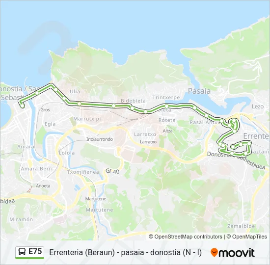 E75 Bus Line Map