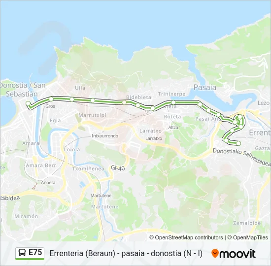 E75 Bus Line Map