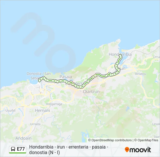 E77 Bus Line Map