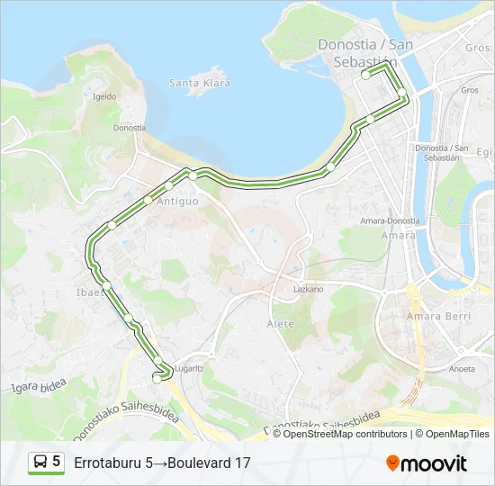 5 Bus Line Map