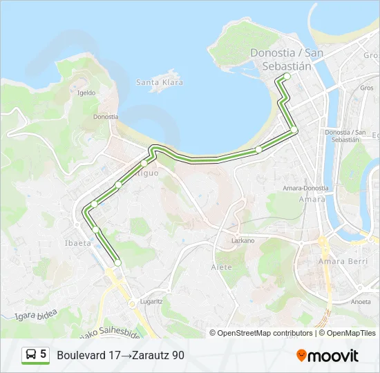 5 Bus Line Map