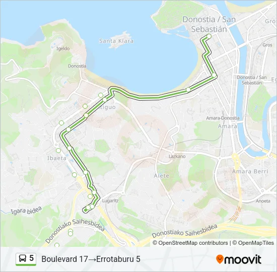 5 Bus Line Map