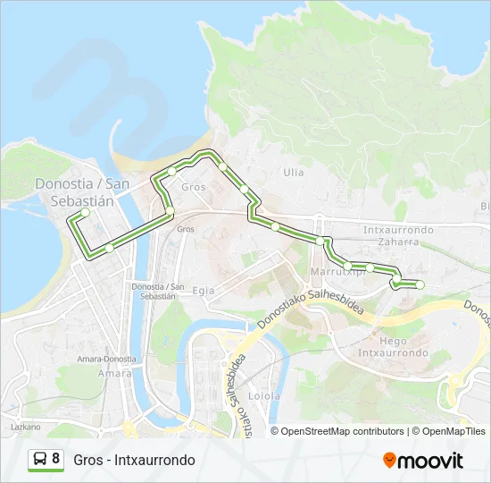 8 Bus Line Map