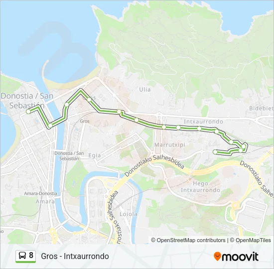 8 Bus Line Map