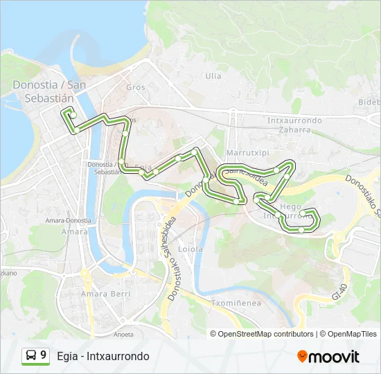 9 Bus Line Map