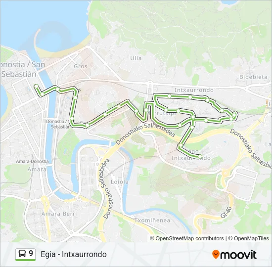 9 Bus Line Map