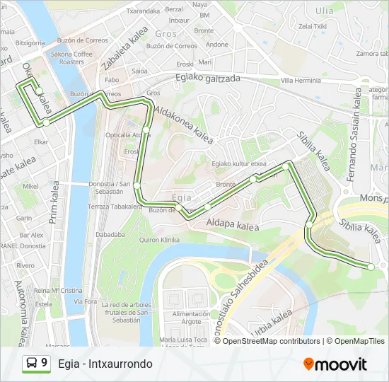 9 Bus Line Map