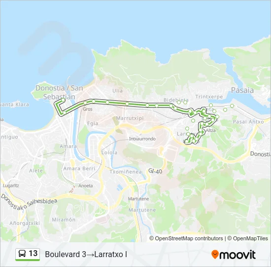 13 Bus Line Map