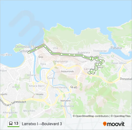 13 Bus Line Map