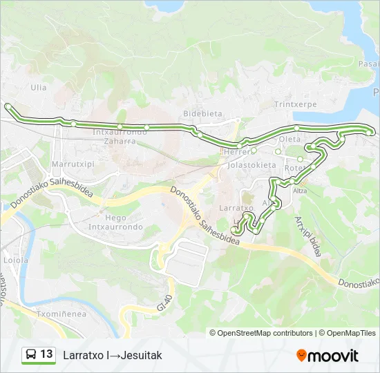 13 Bus Line Map