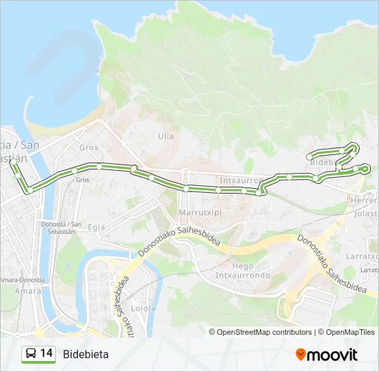 14 Bus Line Map