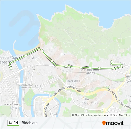 14 Bus Line Map