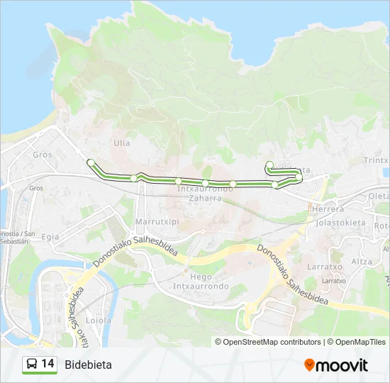 14 Bus Line Map