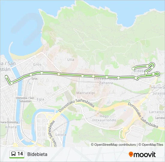 14 Bus Line Map