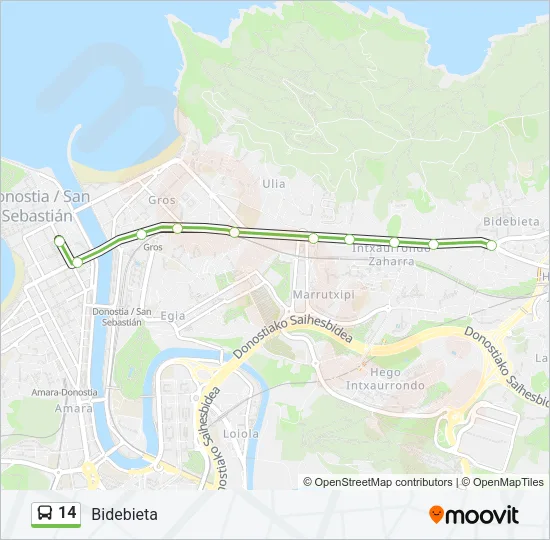 14 Bus Line Map