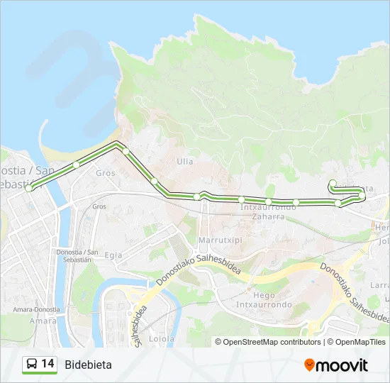 14 Bus Line Map