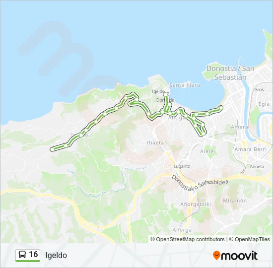 16 Bus Line Map