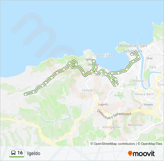 16 Bus Line Map