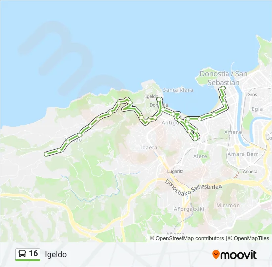 16 Bus Line Map