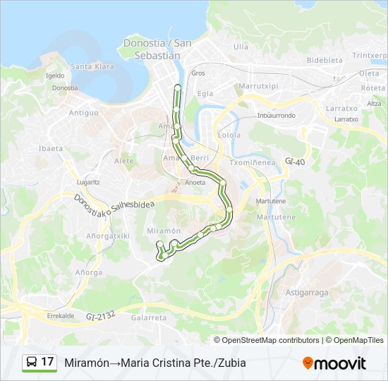 Mapa de 17 de autobús