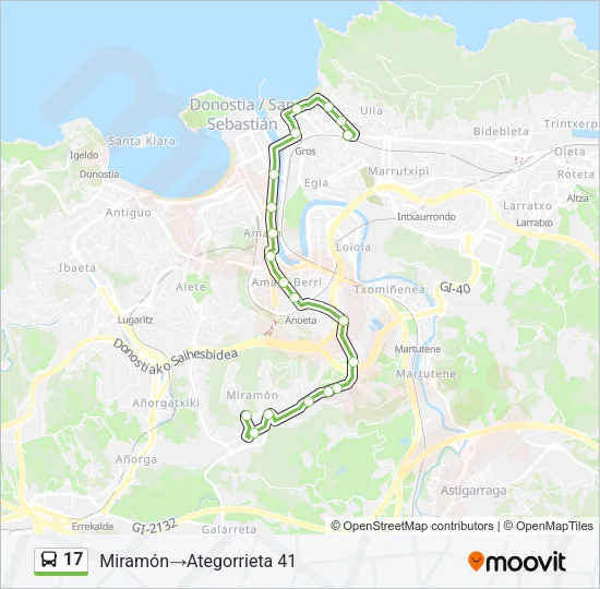 17 Bus Line Map