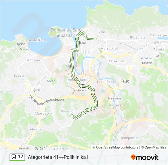 17 Bus Line Map