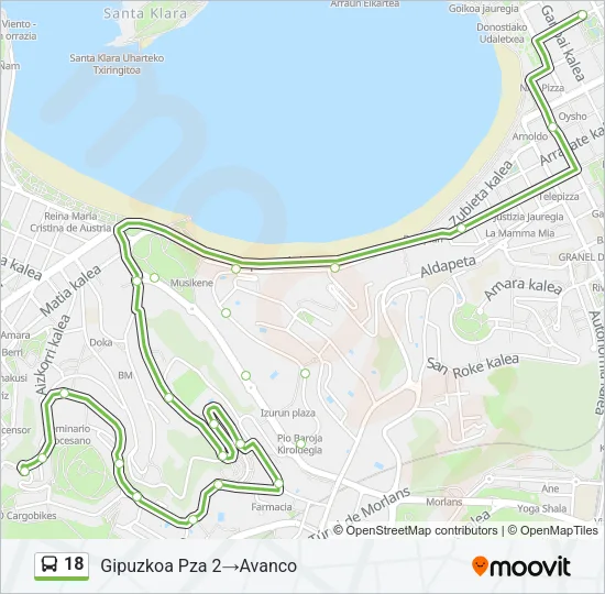 18 Bus Line Map