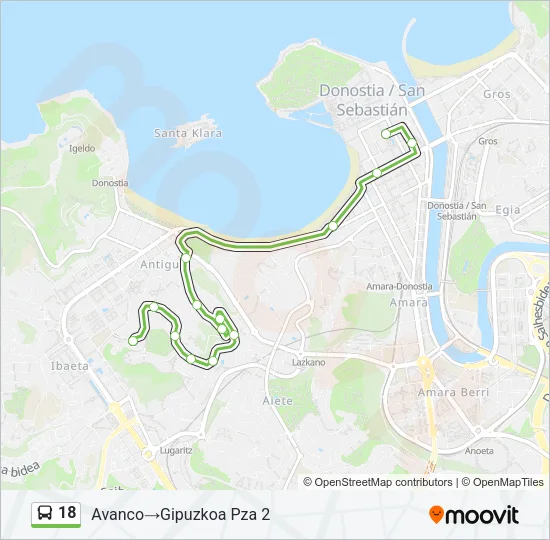 18 Bus Line Map