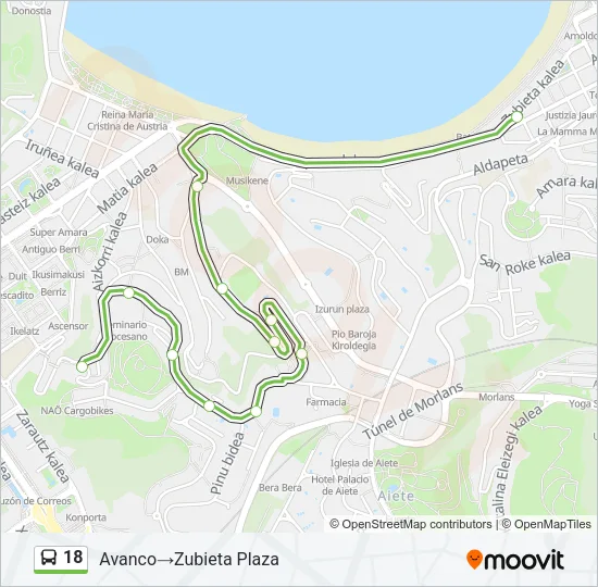 18 Bus Line Map