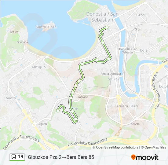 19 Bus Line Map