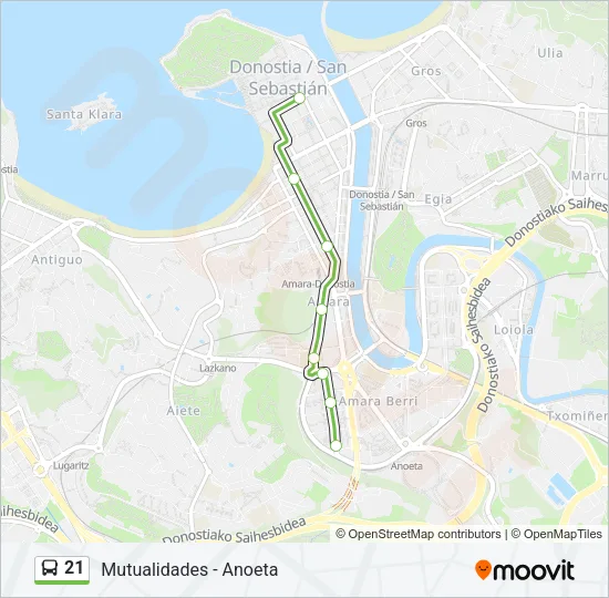 21 Bus Line Map