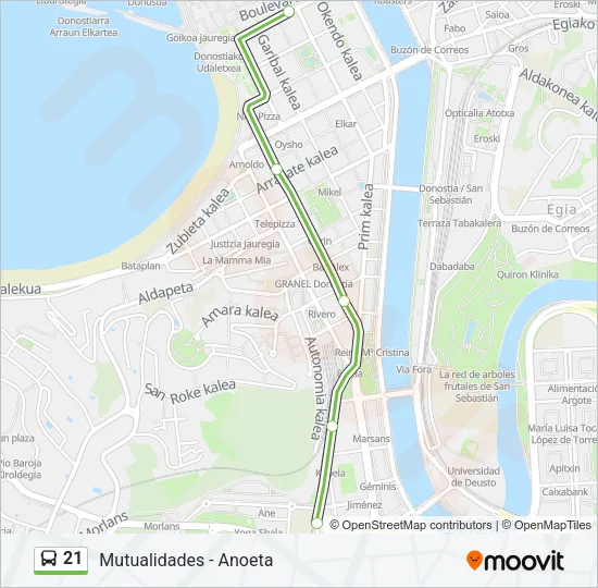 21 Bus Line Map