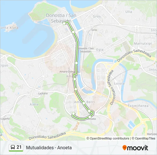 21 Bus Line Map