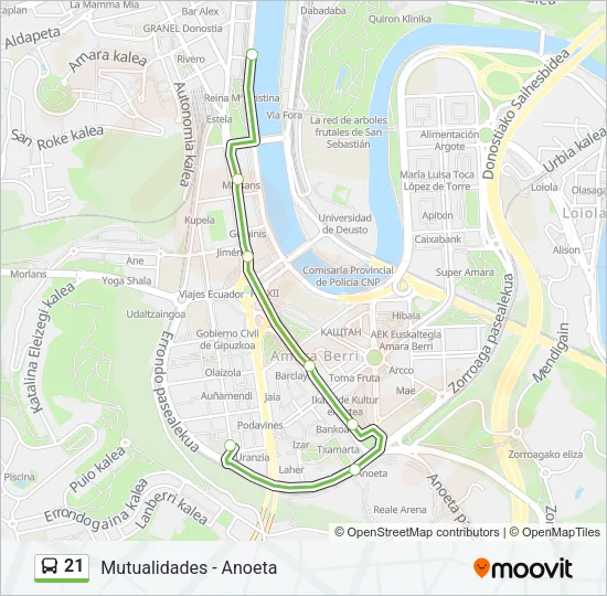 21 Bus Line Map