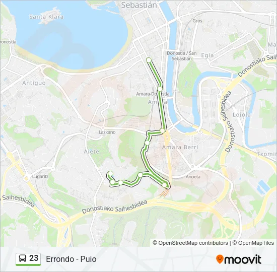 23 Bus Line Map