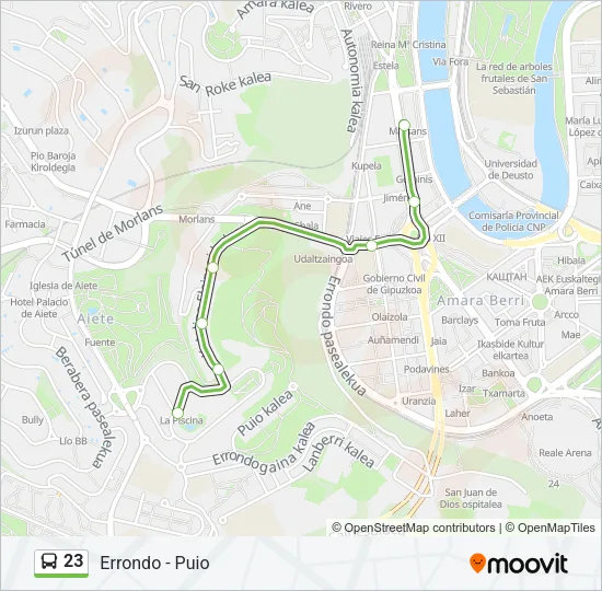 23 Bus Line Map
