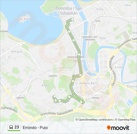 23 Bus Line Map