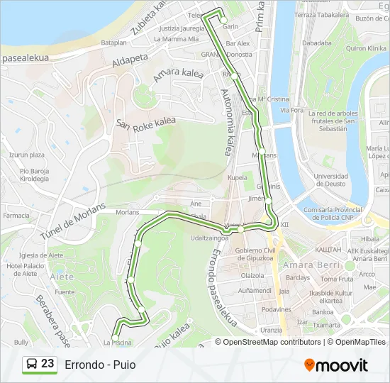 23 Bus Line Map
