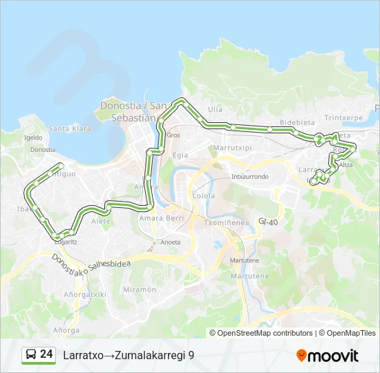 24 Bus Line Map