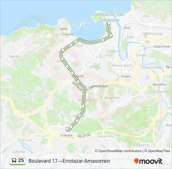 25 Bus Line Map