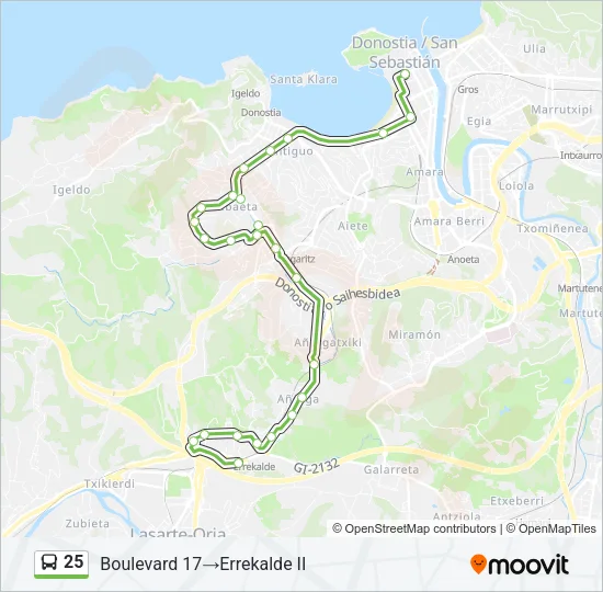 25 Bus Line Map
