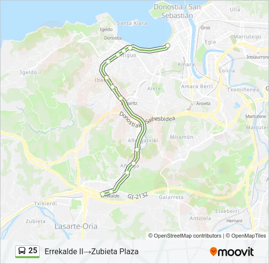 25 Bus Line Map
