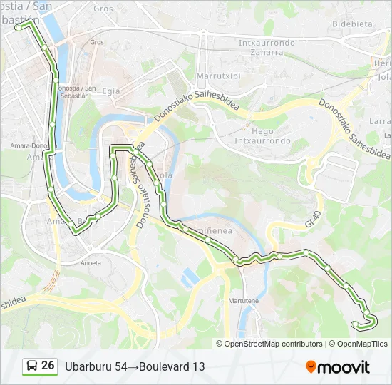 26 Bus Line Map