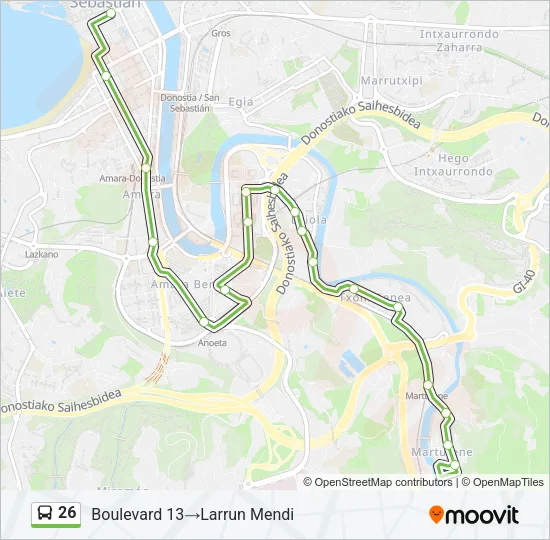 26 Bus Line Map