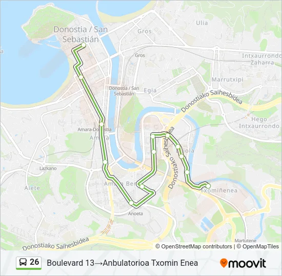 26 Bus Line Map