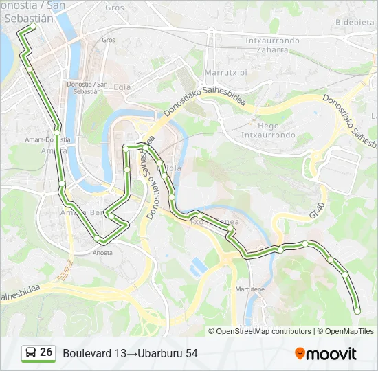 26 Bus Line Map