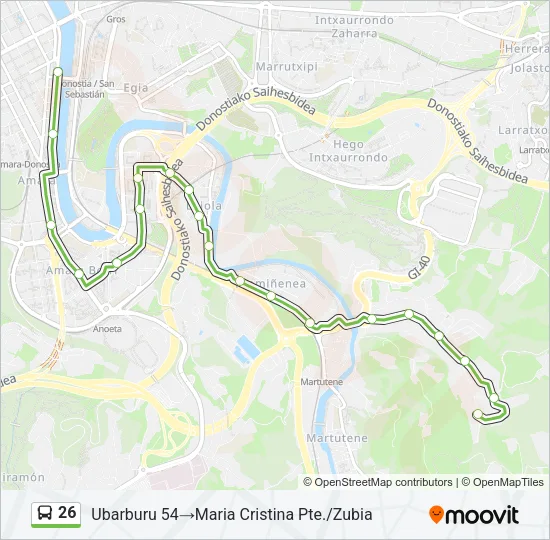 26 Bus Line Map