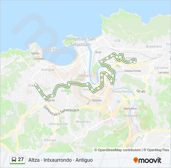 Mapa de 27 de autobús