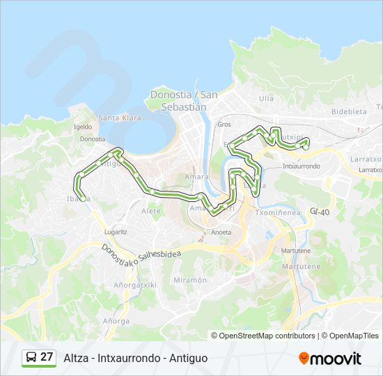 Mapa de 27 de autobús