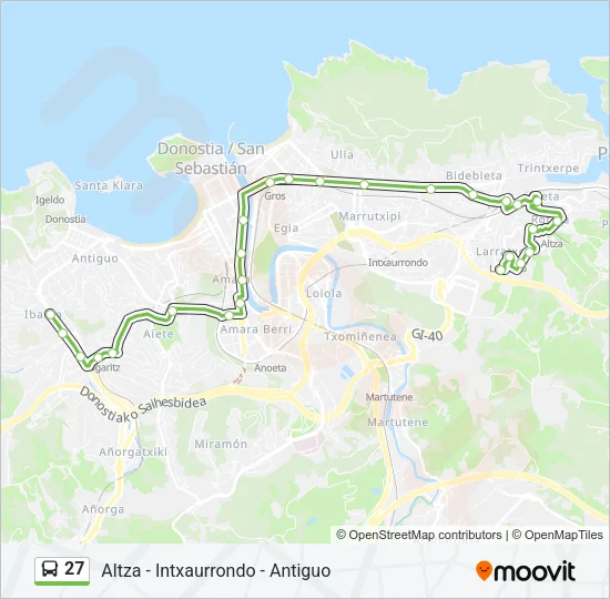 27 Bus Line Map